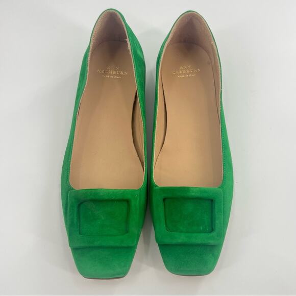 Ann Mashburn Suede Buckle shoe flat in Emerald Green Suede Sz 37.5 - Picture 5 of 5